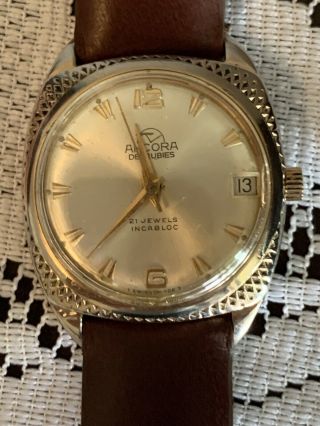 Vintage Watch Ancora Derubies 21 Jewels Incabloc Swiss Made