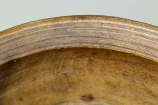 LATE PILGRIM PERIOD 17TH C AMERICAN TURNED & HEWN MAPLE BOWL IN SURFACE 6