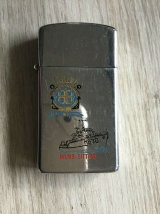 Zippo Lighter 1978 Dutch Navy Hms Sittard M830 Slim Version