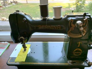 117L Bernina Zigzag Sewing Machine,  30s,  Rebuilt Motor,  All Accessories 3