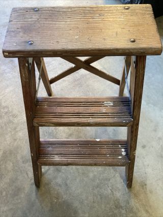 Vintage Wood 2’ Step Ladder