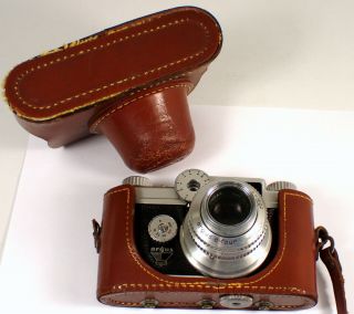 Vtg Argus C - Four C4 50mm Cintar Camera w Lens Leather Case Photography 3