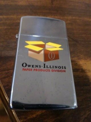1960s Slim Zippo Advertising Owens Illinois Paper Products/box Division;