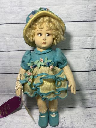 Lovely Well Loved Antique Lenci Girl Doll Series 111 1930’s Felt Swivel Head