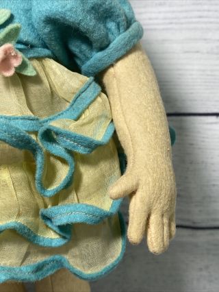 Lovely Well Loved Antique Lenci Girl Doll Series 111 1930’s Felt Swivel Head 3