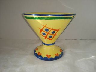 Vtg Lostro Czech Pottery Hand Painted Vase 5 " H.
