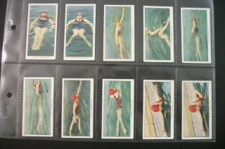 Cigarette Tobacco Cards Ogdens Swimming Diving Life Saving 1931 49/50