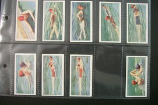 Cigarette Tobacco Cards Ogdens Swimming Diving Life Saving 1931 49/50 2