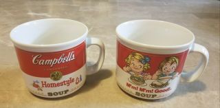 Set Of 2 Vintage 1989 Campbells Homestyle 16oz Soup Bowl/mugs Westwood Int 