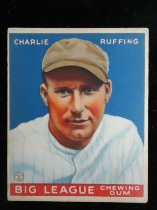 1933 Goudey Baseball 56 Charles Red Ruffing Rookie Card Hof Yankees Vg - Ex