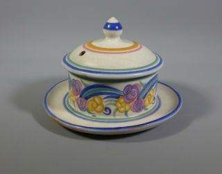 Vintage Art Deco Era Truda Carter Stabler Adams Poole Pottery Lidded Jam Pot