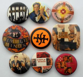 Simple Minds Button Badges 9 X Vintage Simple Minds Pin Badges Jim Kerr