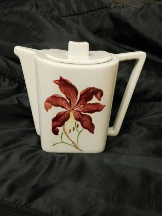 Vintage Coffee/tea Pot Handpainted Orchard Ware With Lily Mid Century Special