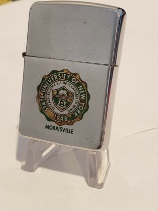 1967 Vintage Zippo Lighter State University Of York Morrisville Suny 1948