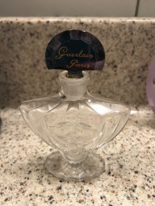 Vintage Guerlain Paris Shalimar Empty Perfume Bottle France 1/3 Oz.  Estate Find