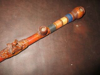 MW: OLD NATIVE AMERICAN INDIAN CARVED WOODEN SMOKING PIPE W/ EAGLE FACE 2