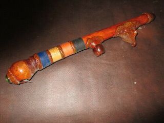 MW: OLD NATIVE AMERICAN INDIAN CARVED WOODEN SMOKING PIPE W/ EAGLE FACE 3