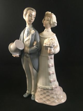 Vtg Lladro Wedding Bride And Groom Cake Topper 4808 No Box