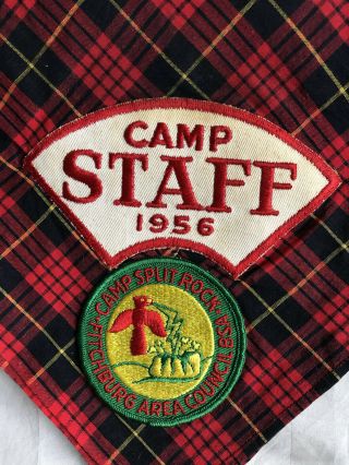 Camp Split Rock Fitchburg Area Council Bsa Camp Neckerchief Staff 1956 Vintage