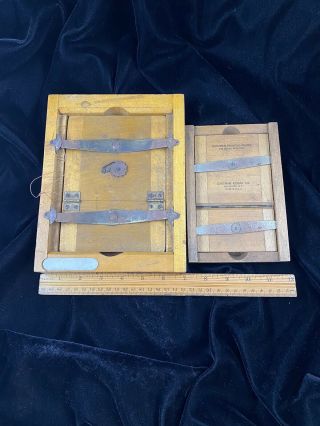 2 Vintage Antique Wooden Photo Printing Tray Frame Eastman Kodak & Anthony & Co. 3