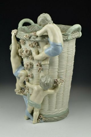 Large Antique Amphora Porcelain Figural Vase with Putti 5
