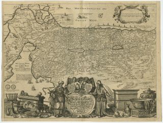 Antique Map - Holy Land - Israel - Palestine - Jews - 40 Years - Von Sandrart - 1708