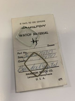 Vintage Nos Hamilton Brandon Cld Watch Crystal And Gasket (glass)