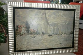 Claude Monet " Regatta At Argenteuil " Oil Painting With Museum Certificate Canada
