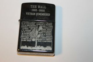 Zippo Lighter The Wall 1982 - 2002 Vietnam Remembered 2003 Hj42