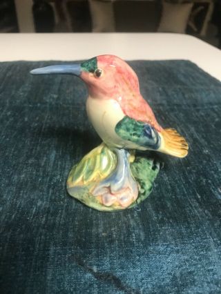 Vintage Stangl Pottery 3585 Rufous Red Face Hummingbird Bird Figurine