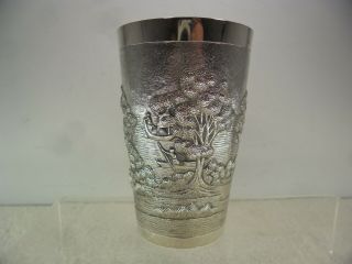 Quality Indian C1900 Solid Silver Beaker,  Goopee Nath Dutt,  Calcutta