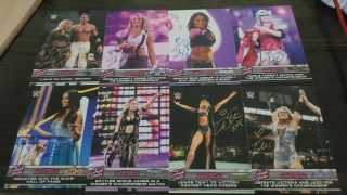 Wwe Trish Stratus Signed 2014 Queen Of Wrestlemania Complete 8 Card Set Topps