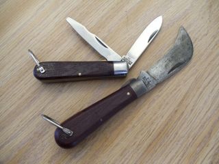 Vtg Klein Tools Usa Made S - 4 Hawkbill Lock Blade & " Ee " Electrician Pocket Knife