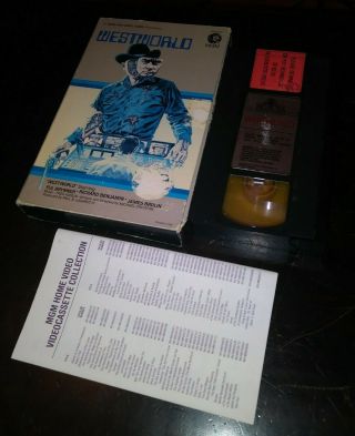 Vintage Vhs Westworld Mgm/cbs Book Box Big Box Michael Crichton Yup Brynner Film