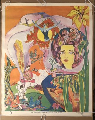 Vintage Poster Sgt.  Pepper’s Lonely Hearts Club Band 1960s Lucy In The Sky Lsd