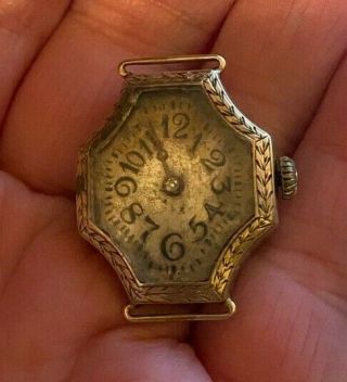 Vintage Antique Art Deco Ladies Watch White Gold Rolled Plate