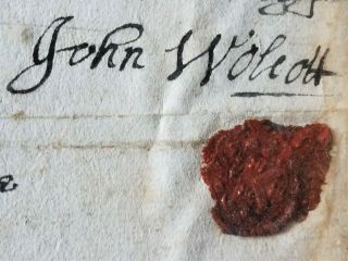 1695 CT.  Colony Document John Wolcott/Antique Hartford/Windsor Land Deed/Famous 3