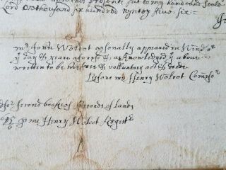 1695 CT.  Colony Document John Wolcott/Antique Hartford/Windsor Land Deed/Famous 4