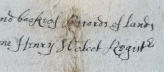 1695 CT.  Colony Document John Wolcott/Antique Hartford/Windsor Land Deed/Famous 6