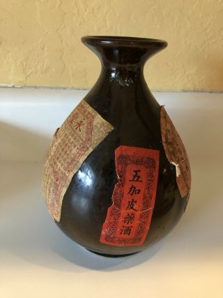 Vintage Wing Lee Wai Hong Kong Liquor Empty Bottle Jug Ceramic Pottery 1930s 3