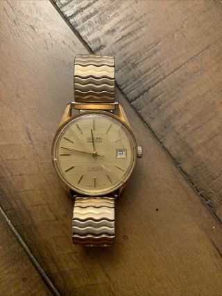 Vintage Gruen Precision Men ' s Mechanical Wind Watch 17j Swiss Date 2