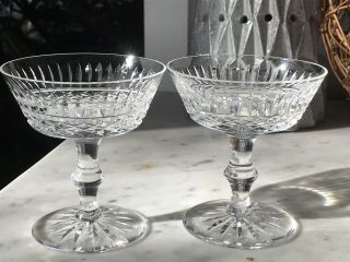 Set Of 2 Vintage Waterford Crystal Tramore Champagne Sherbet Stem 4 1/2 " Tall
