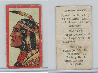 T74 Booker Tobacco,  Indian Series,  1906,  Maconoe