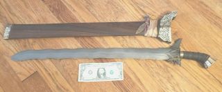 Antique Philippines Sword Brought Home By A Us Veteran Moro Kris Tribal
