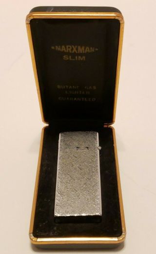 Vintage Marxman Slim Art Deco Cigarette Lighter With Box