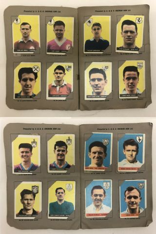 Vintage Topstars Album With 92 Football Cards By A.  & B.  C.  Chewing Gum 1957