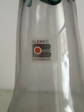 Vintage Hand Blown BLENKO Glass Eggplant w Label 3