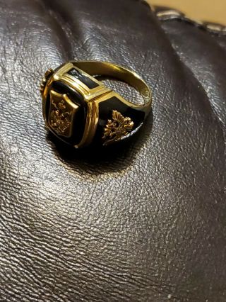14k Solid Gold Antique 32 Degree Double Headed Eagle Ring Size 11,  15 Grams