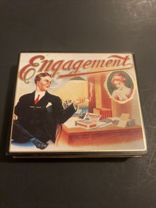 Vintage Tin Engagement Cigarrette Tin Tobacco Eatons Sticker