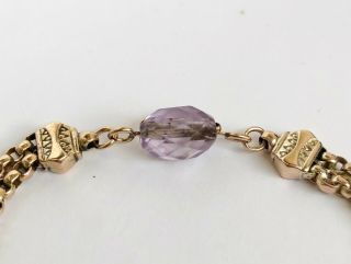 Fine Ladies Antique Edwardian 9ct Gold Belcher Bracelet - Amethyst Fob 7.  7 grams 2